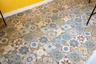 Detail view of custom tile floor in 3rd floor Balcony room.