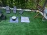 Maintenance free turf backyard