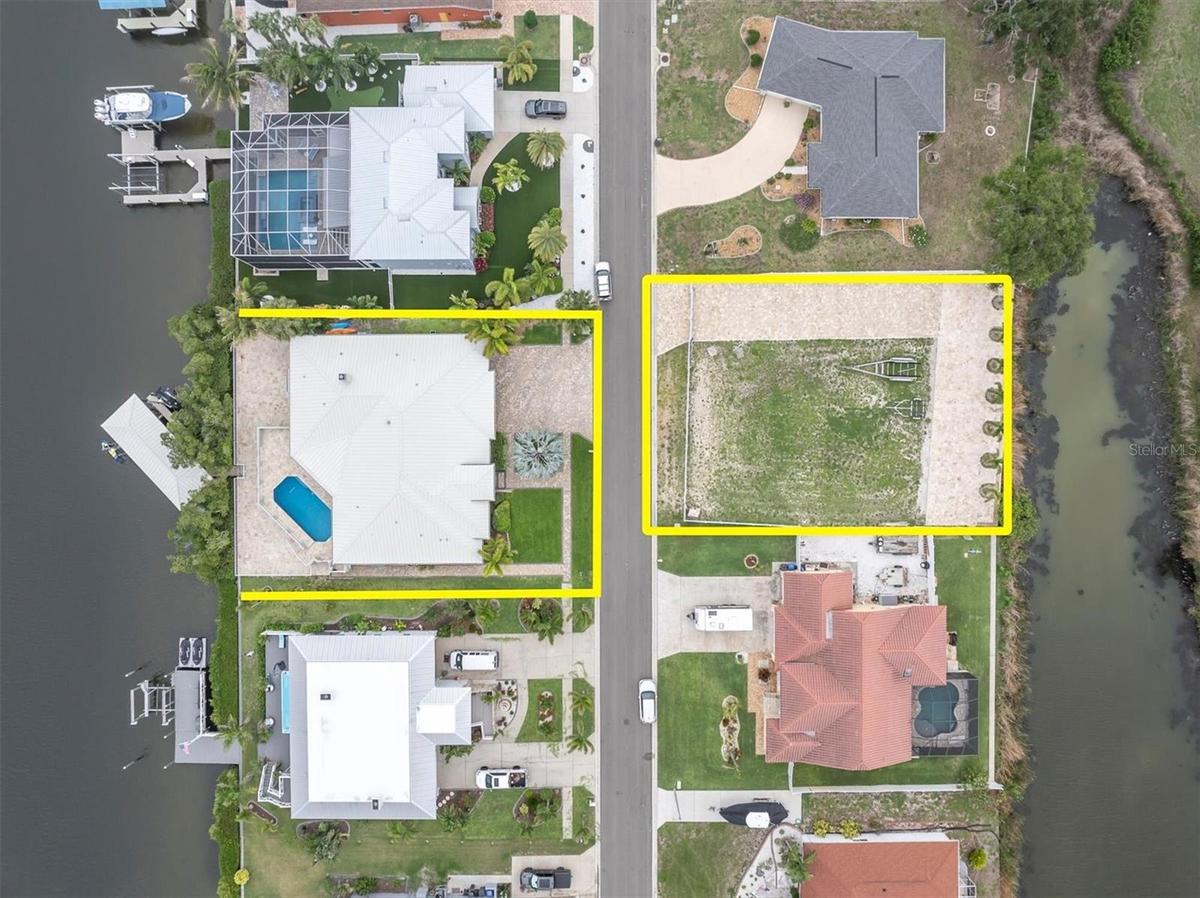 Aerial w/ vacant lot