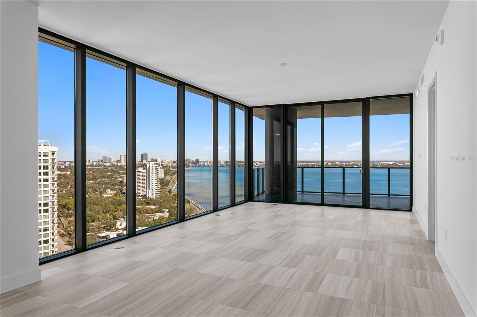 Living Room with stunning Bay views
