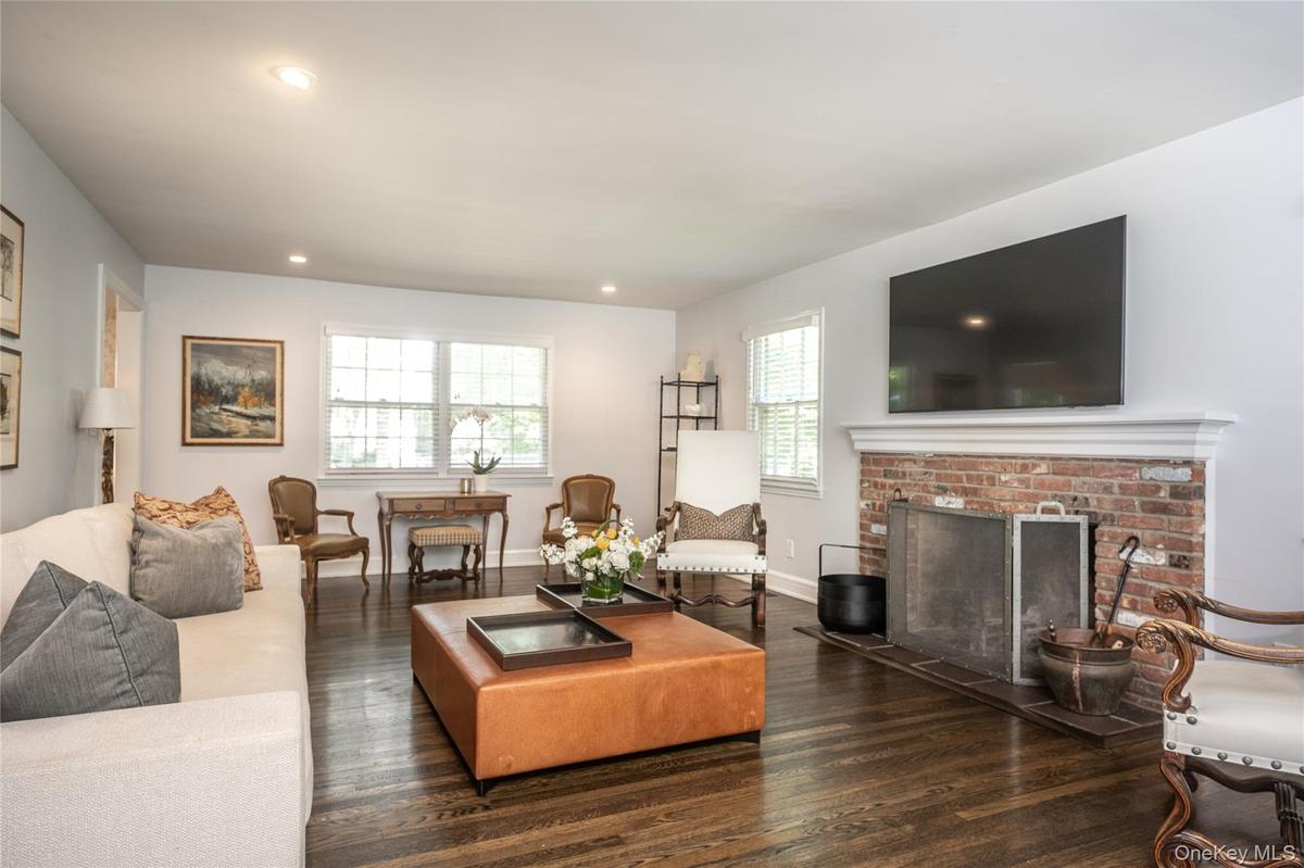 Formal Living Room with Wood Burning Fireplace