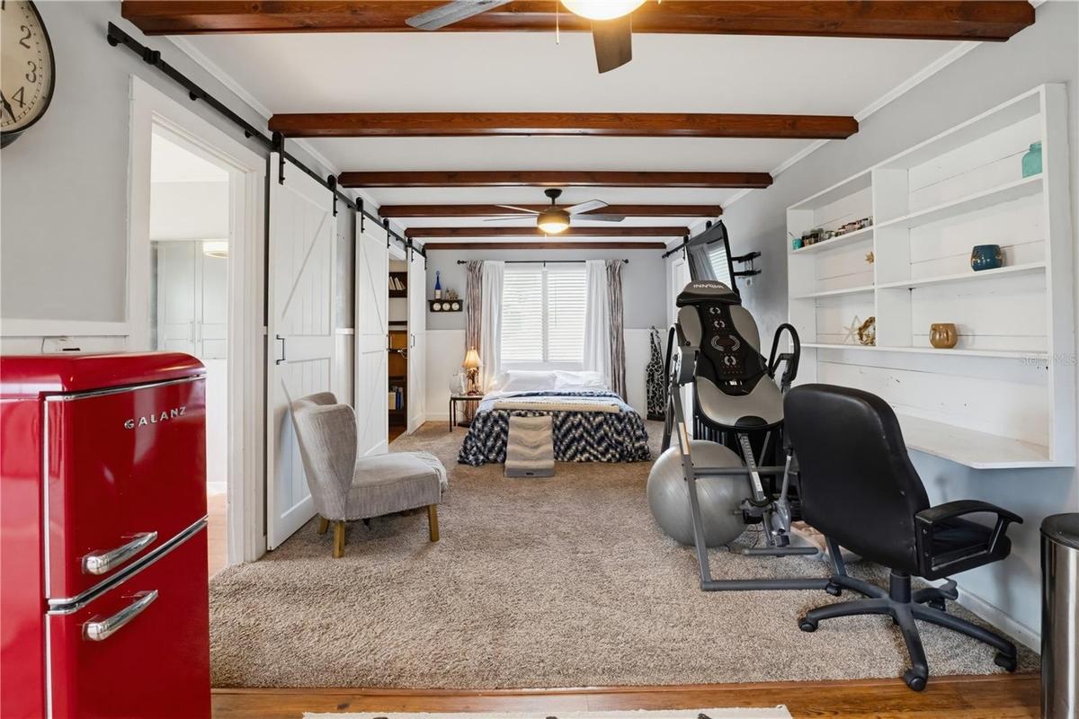 Second floor Living Room that functions as Primary Bedroom