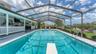 Diving board on pool
