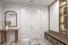 Private foyer entry with built-in storage