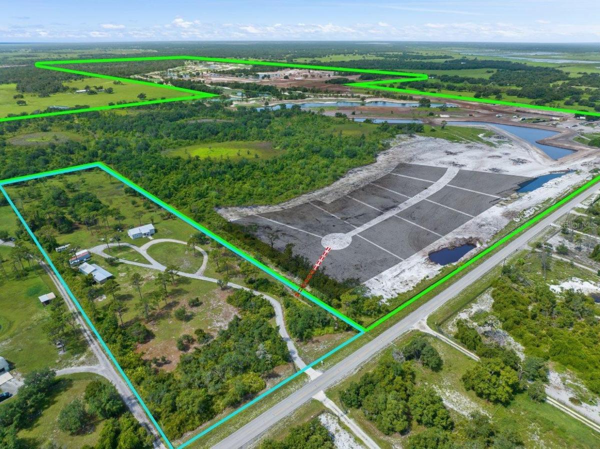 Overview of the property showing the listing highlighted in Bue while Soleta is highlighted in green. The Grey shadows show the estimated lots being c
