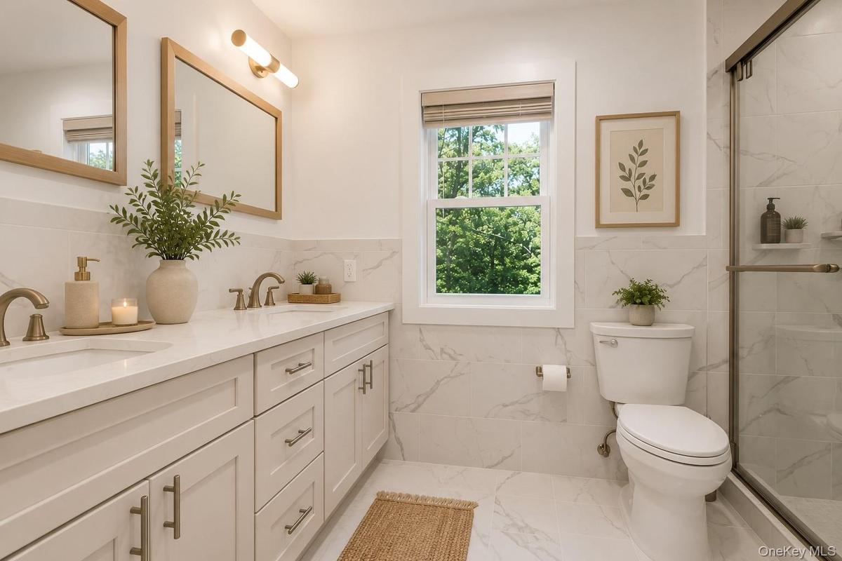 primary bathroom with double vanity