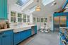 cast iron country double sink, cozy informal dining area