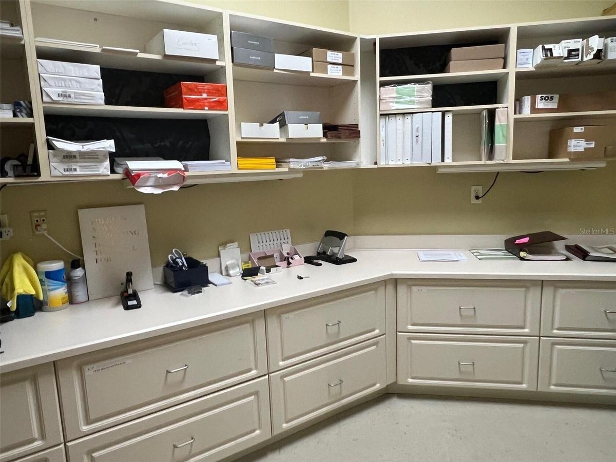 storage behind reception