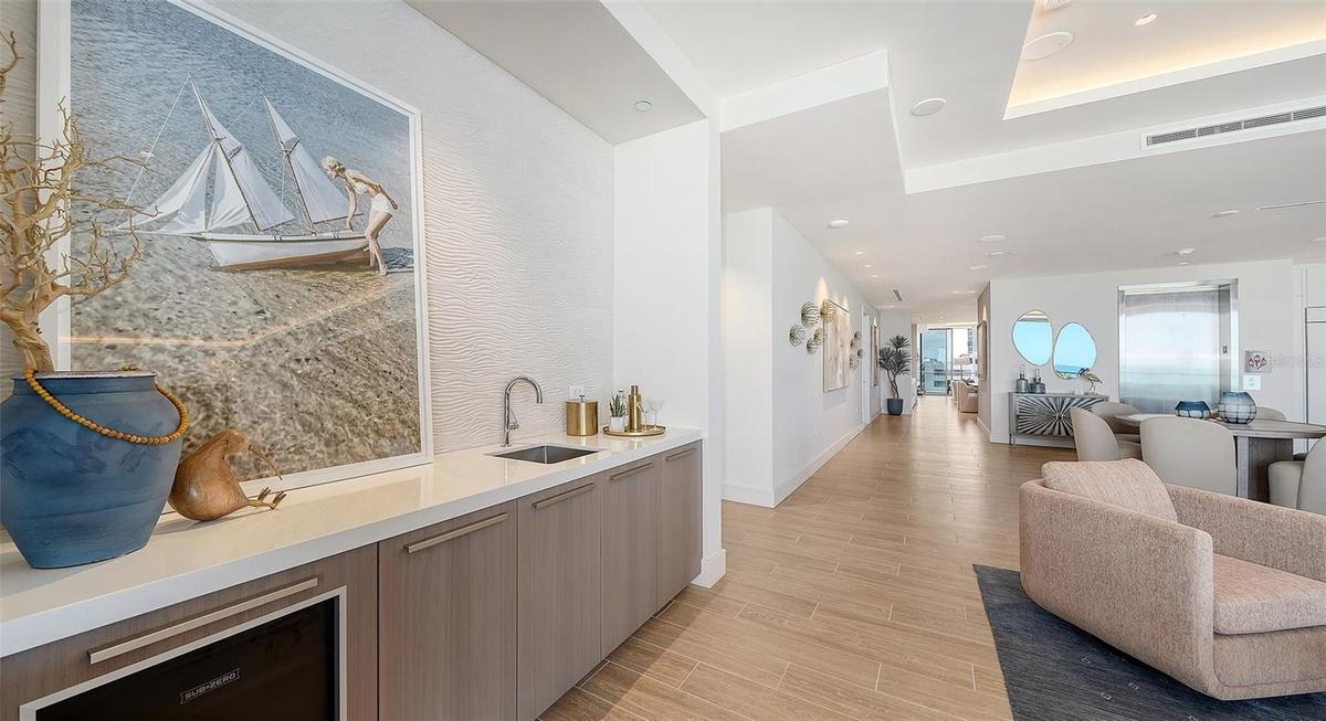 Wet bar in the great room