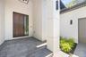 Premium Mastergrain Cherry fiberglass entry door with:Multipoint locking system, impact-rated Low-E sidelight,EMTEK designer hardware,realistic woodgr
