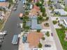 Aerial looking down canal