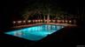 Pool and deck at night