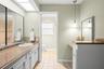 Primary bathroom and make up vanity