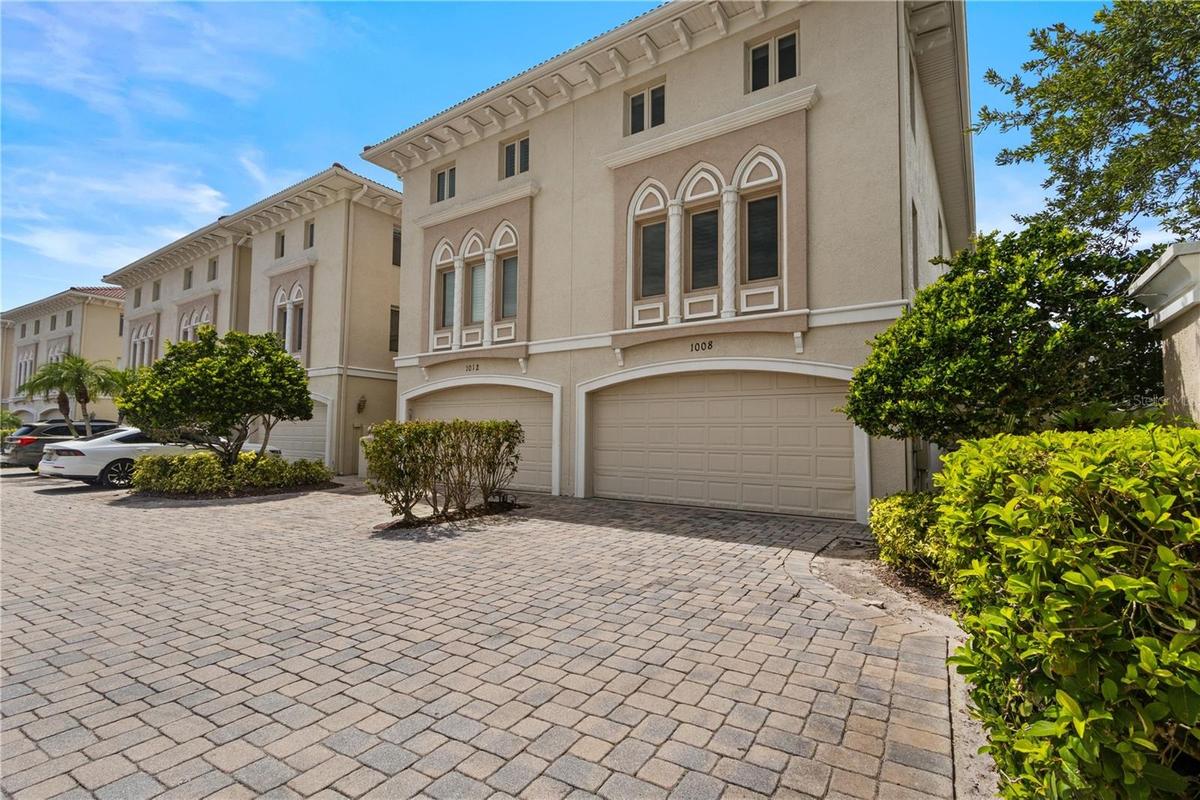 View of this premier end unit townhome with 2-car garage.