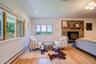 Enter in from the porch to this inviting living room with pellet stove insert for chilly nights!