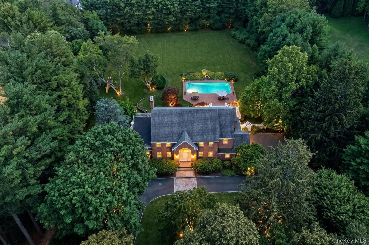 Twilight photo of property