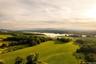 Bird's eye view with a rural view and a water and mountain view