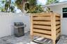 Outdoor shower and grill area