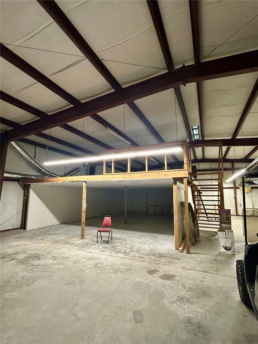 Loft with finished space underneath.