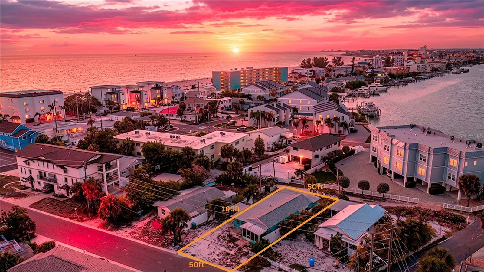 Enjoy epic sunsets and water views to the east and west from 2nd 3rd and rooftop terrace levels of 2 unit building designed for this lot.