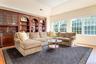 Primary sitting Room with custom builtins and coffee bar