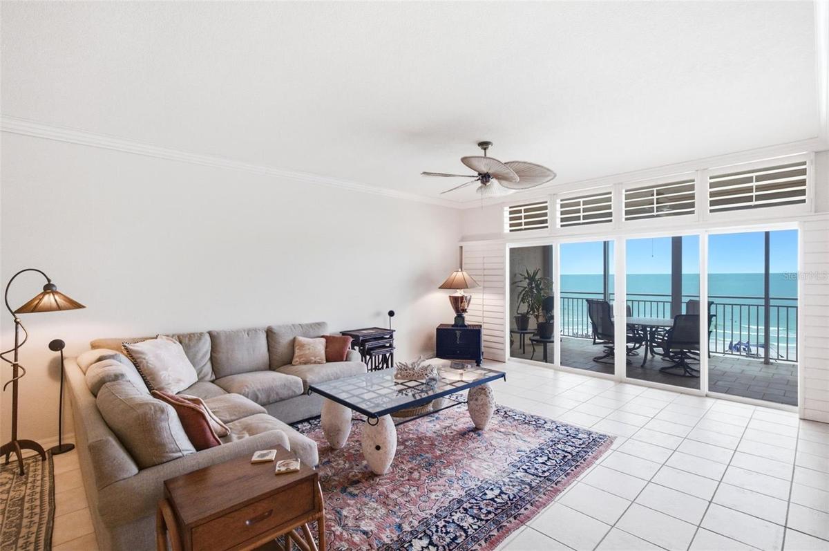 Living room overlooking the beach
