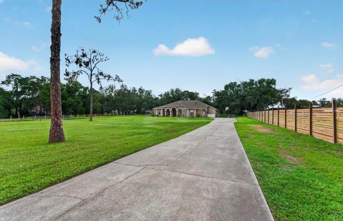 Long driveway front