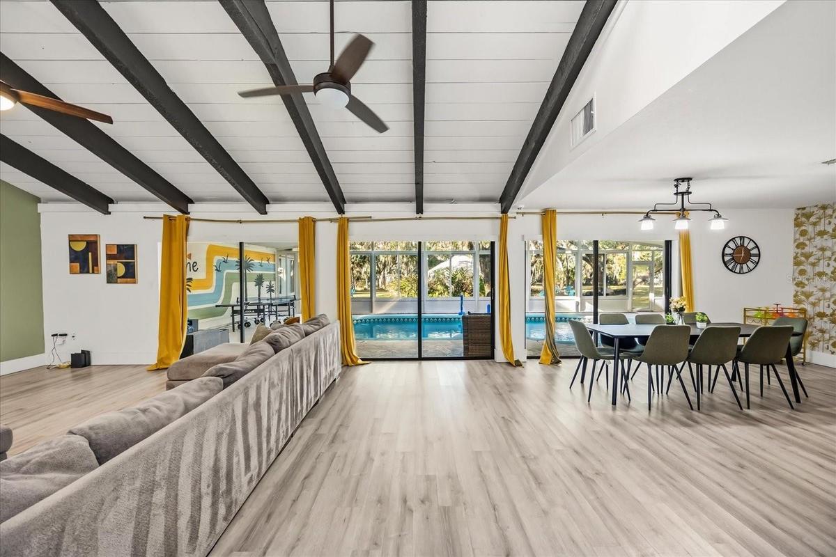 Main House Great Room and Pool View