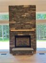 Beautiful stone work! It's the heart of the living area, easy start LP gas fireplace!