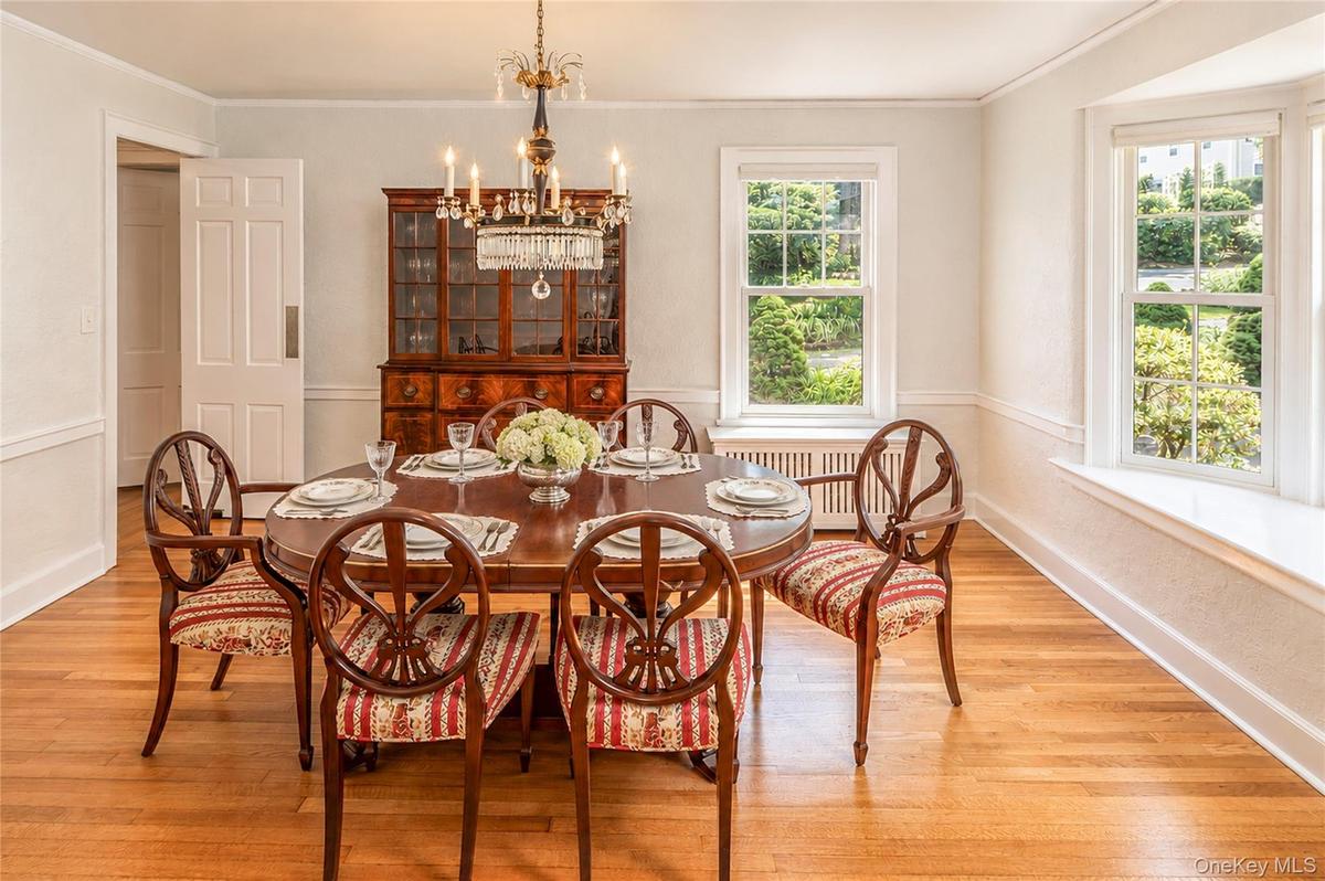 Dining Room has impressive bay window