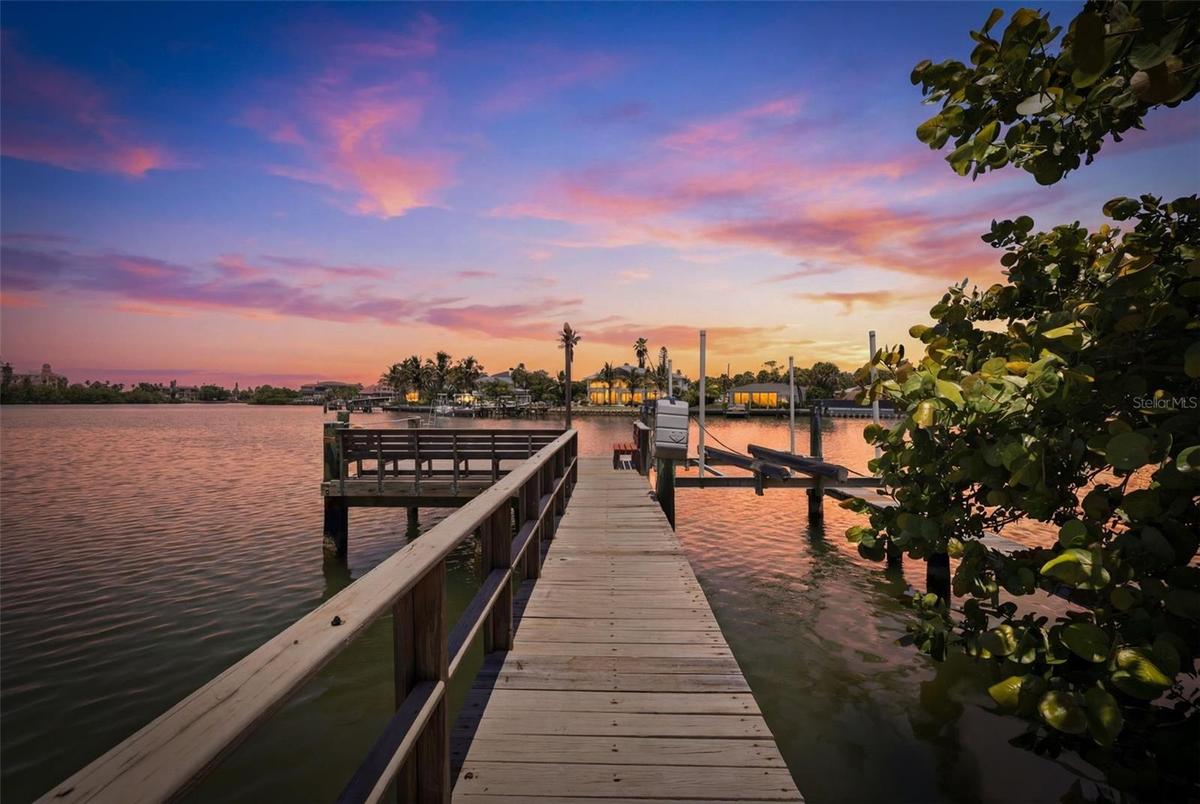 Sunset over your private dock