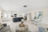 Kitchen and petite living area