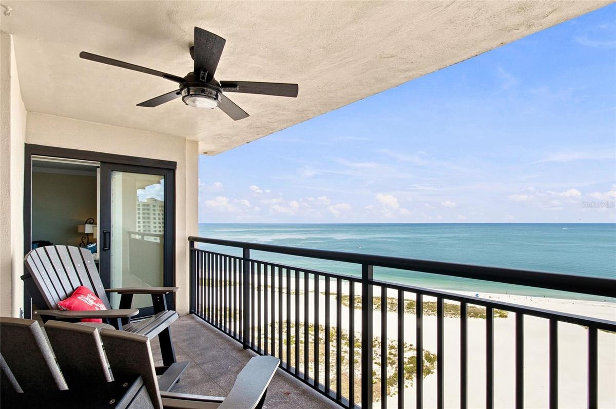 Back Balcony with unobstructed Gulf of America, Sand Key Park and Clearwater Beach.