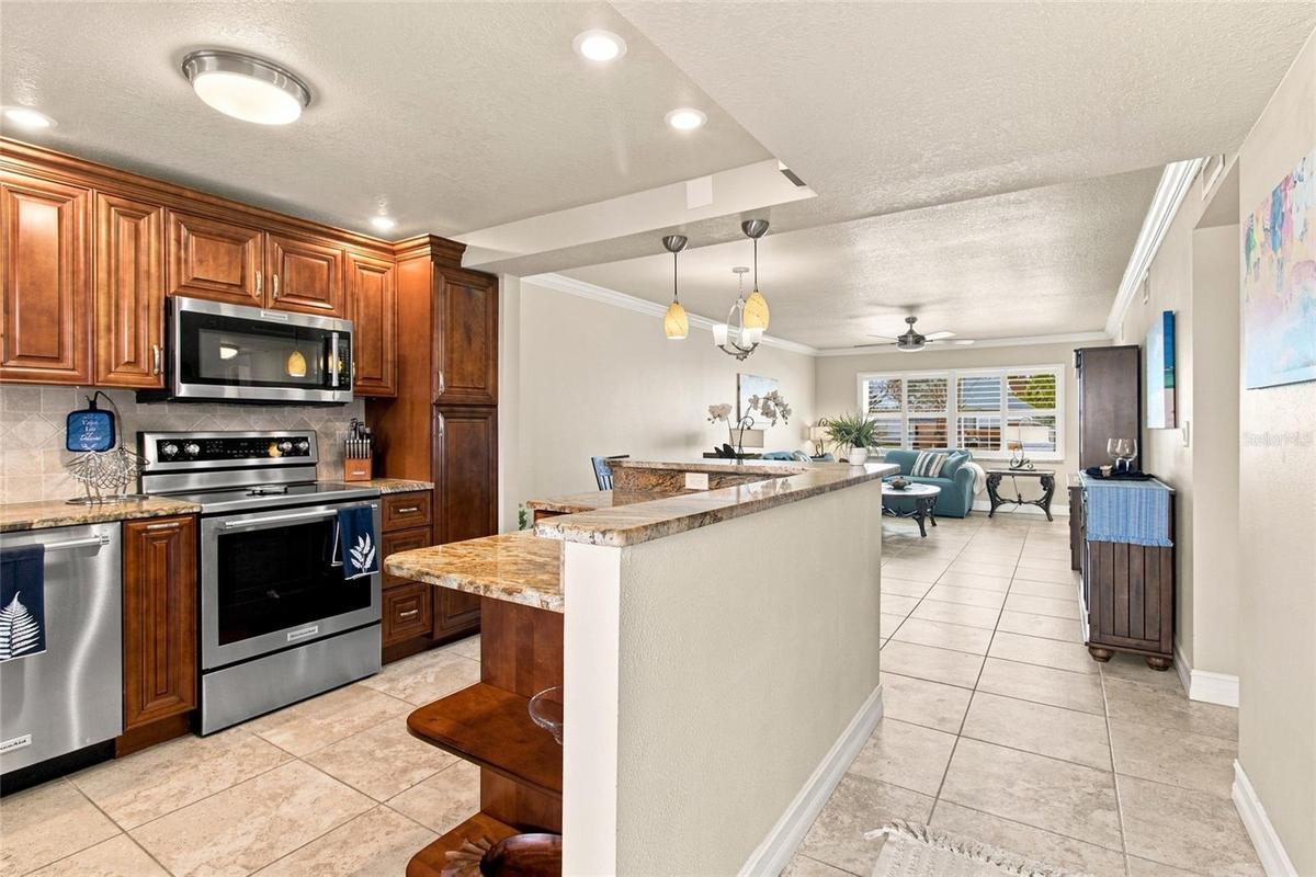 Kitchen Open to Dining and Living Areas
