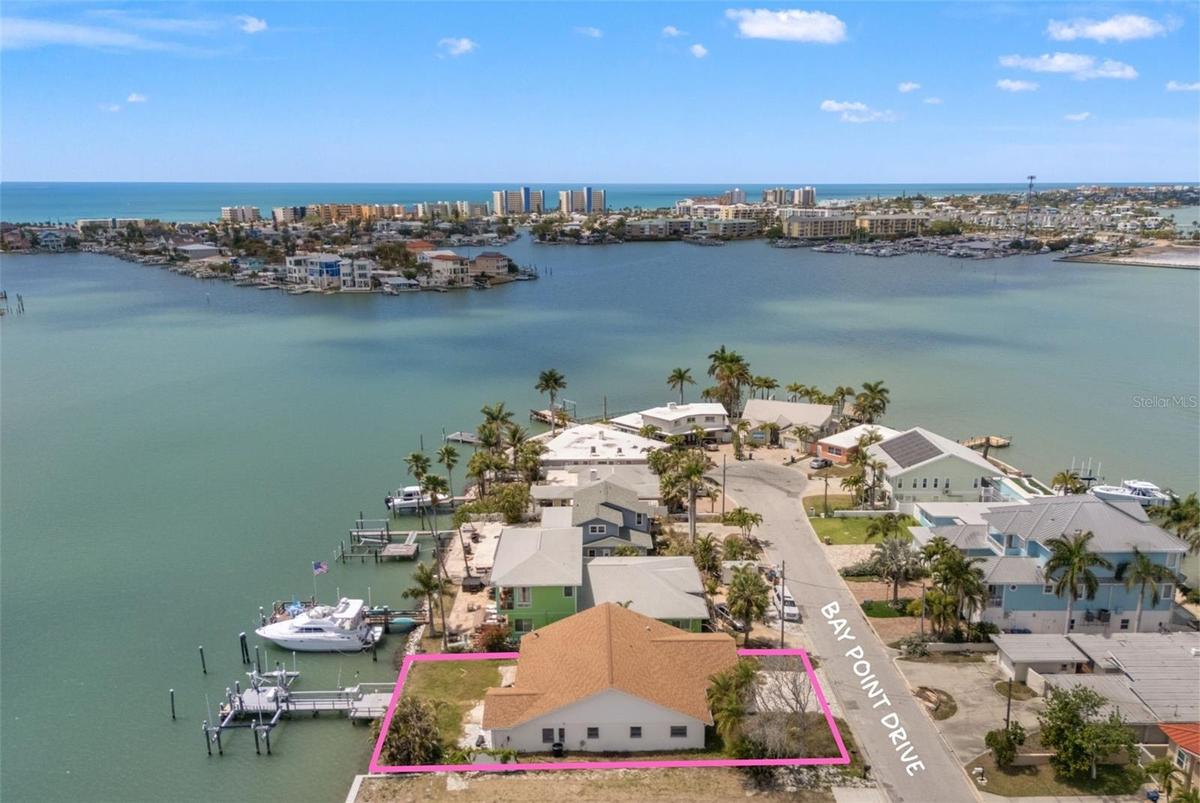 aerial view of bay and ocean