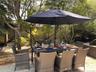Wooden terrace with outdoor dining area