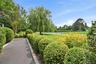 Side view of lush gardens