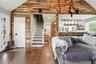 Accent wall featuring varied-tone wood paneling
