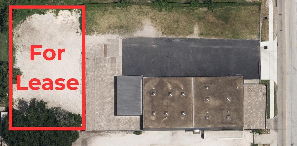 Aerial view of backlot for lease