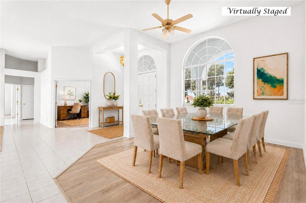 Large Dining Room, Double Door Entry and Den/4th Bedroom with Closet - Virtually Staged