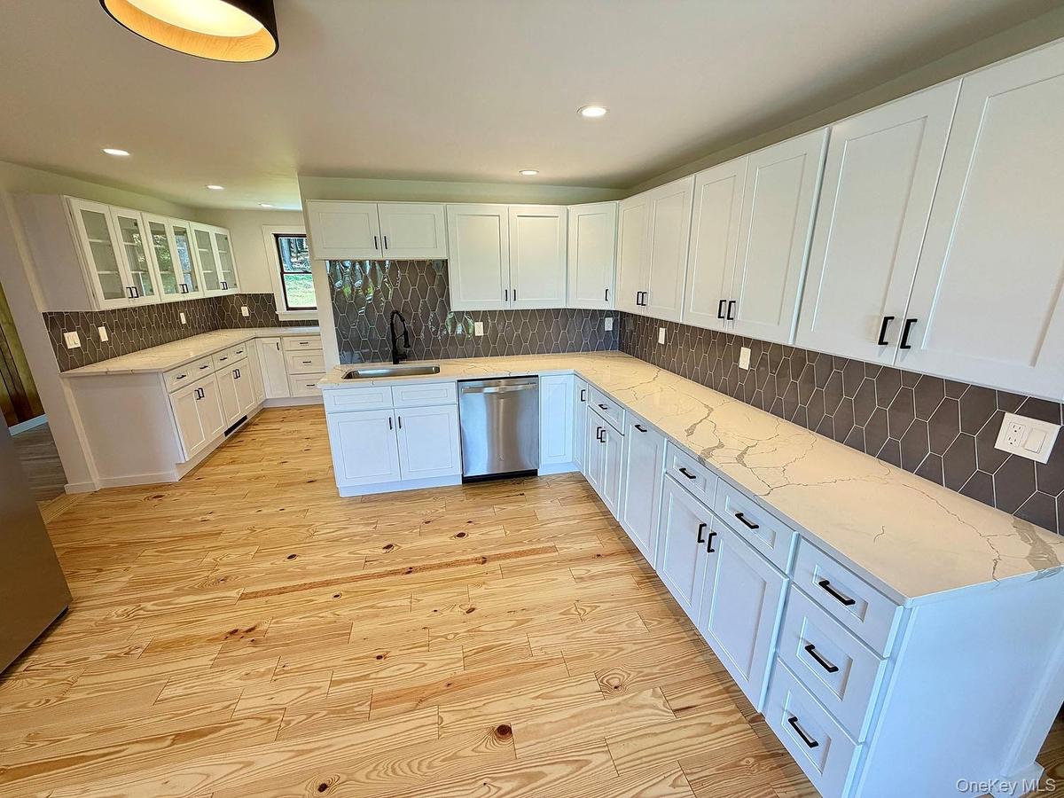 Gorgeous quartz counters! So much cabinet space!