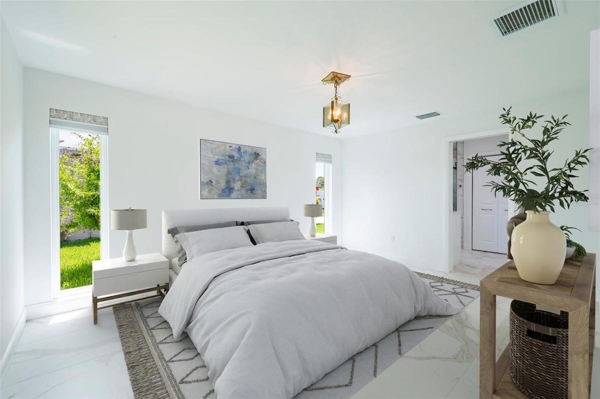 Virtually Staged Primary Bedroom