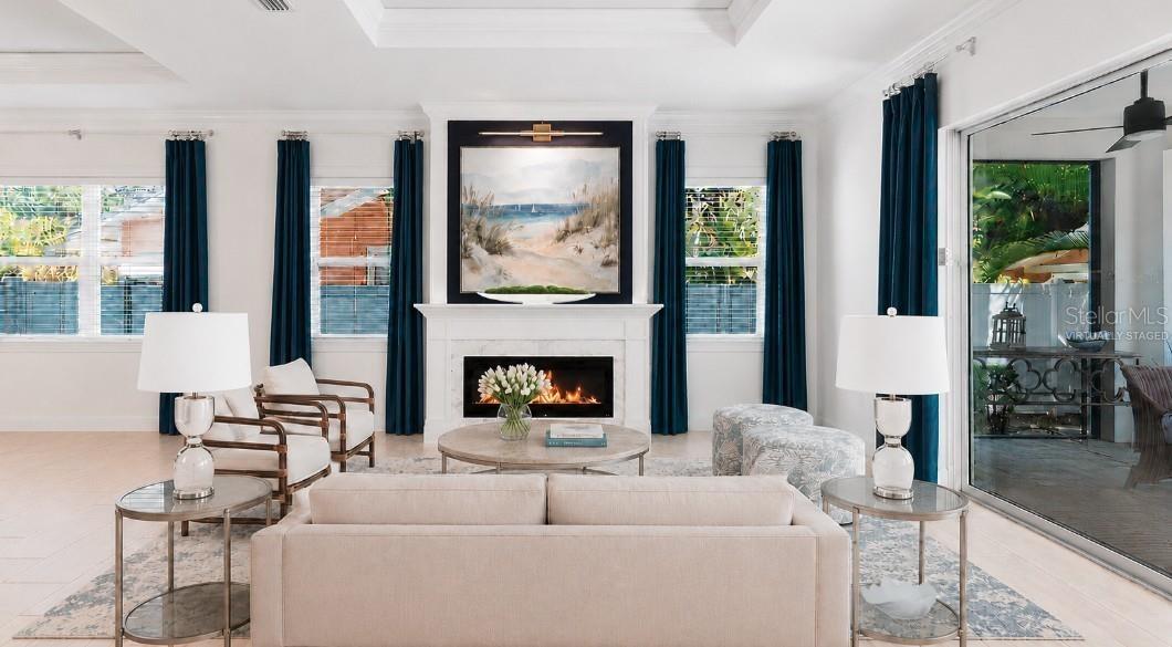 Virtually staged living room
