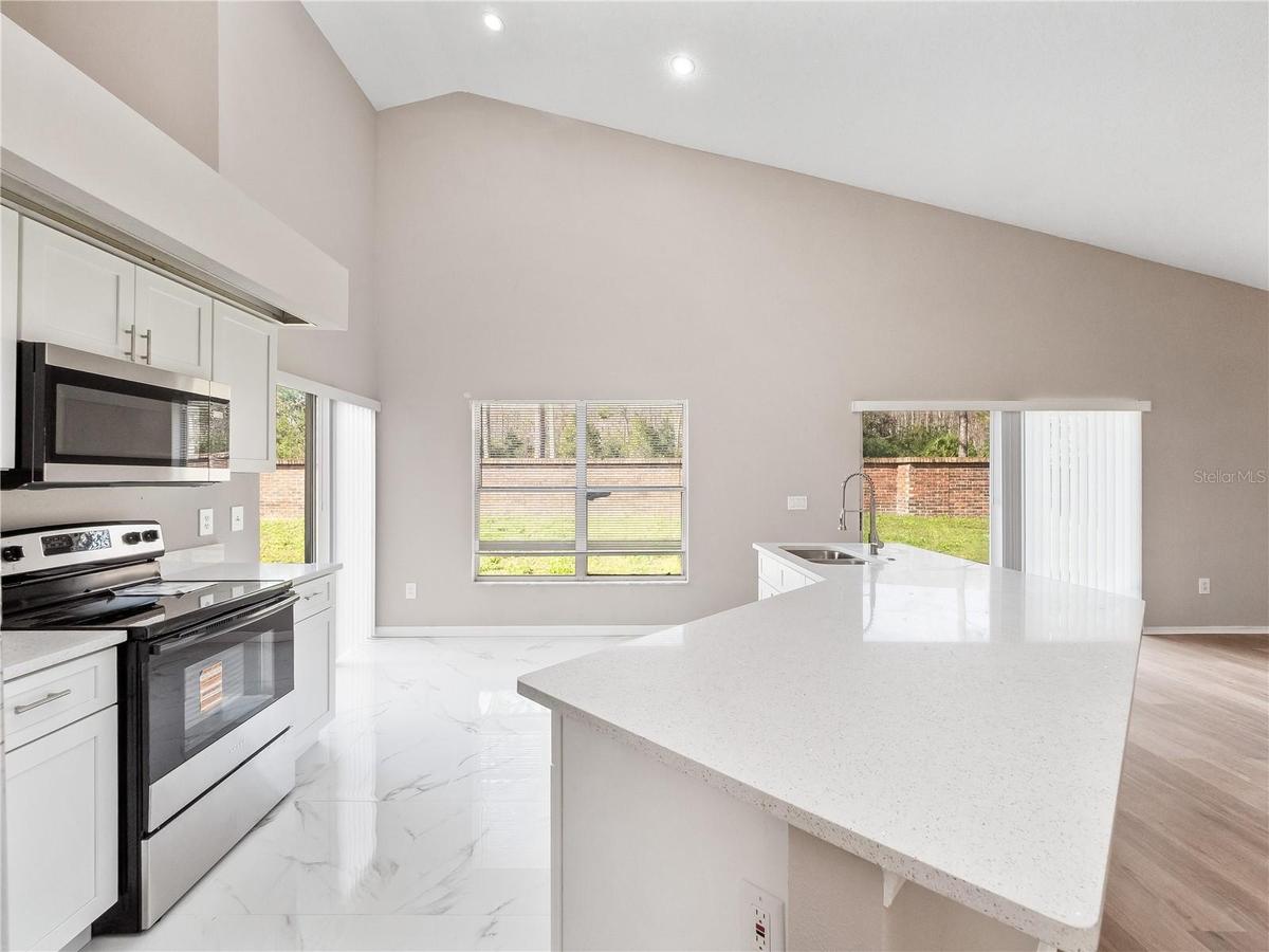 Kitchen and eating area