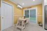 Large Dining Area with Pella Sliders to Yard and Main Level Laundry Access/