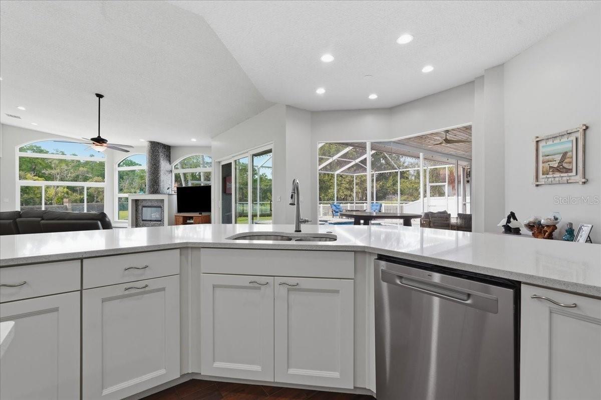 Great view of everything from the kitchen