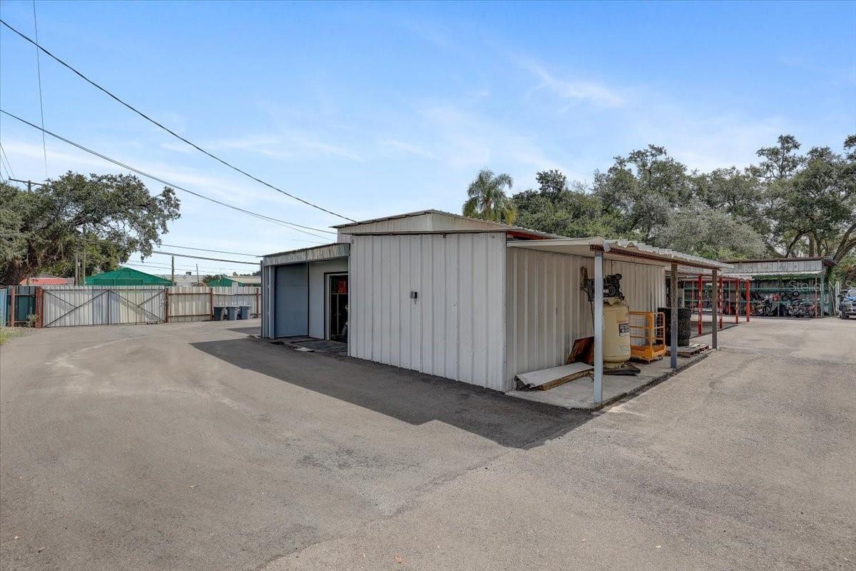 Southwest corner of main office building/Storage area
