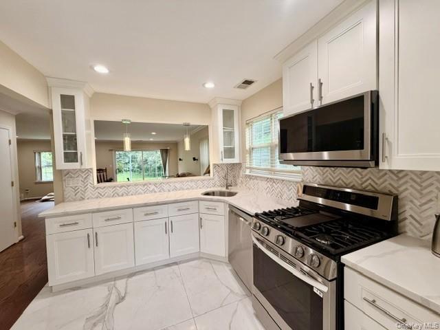 Brand New Kitchen! White Marble Counters.