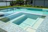 Pool with spa and fire pit
