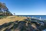 Beach has picnic tables